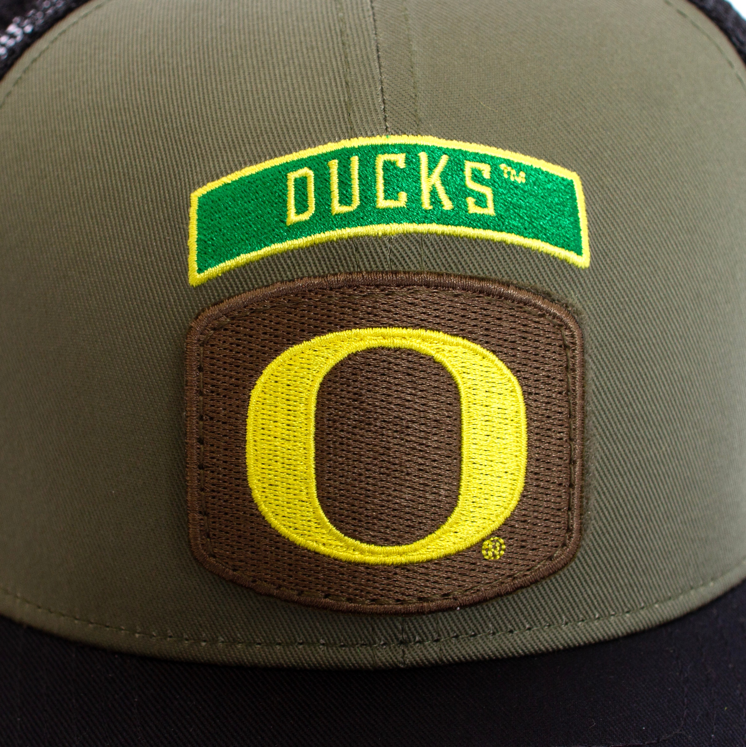 Classic Oregon O, Nike, Green, Trucker, Cotton Blend, Accessories, Unisex, Mesh, Structured, Military, Adjustable, Hat, 812084